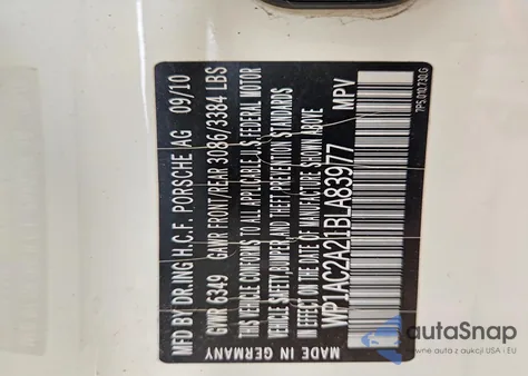 2011 Porsche Cayenne Turbo z USA, uszkodzony, nr VIN WP1AC2A21BLA83977